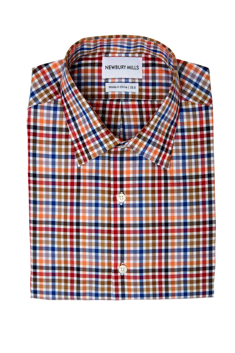 Multi Checks Twill Dress Shirt Folded