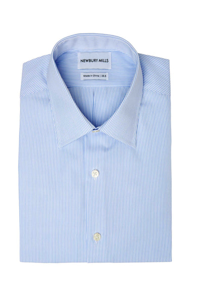 thin blue line dress shirt Shirts Pinpoint Contrast Stripe Blue Non-Iron Dress Shirt Cotton 18.5 The Tie Bar