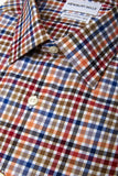Multi Checks Twill Shirt folded with close up of fabric