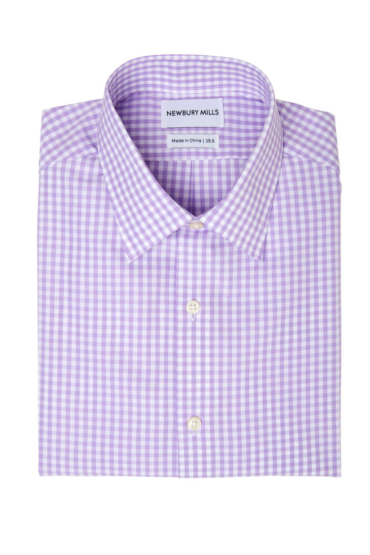 Purple Checks Dress Shirt Folded